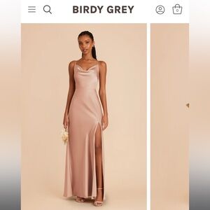Birdy Grey Lisa Dress Matte Satin Rose Gold